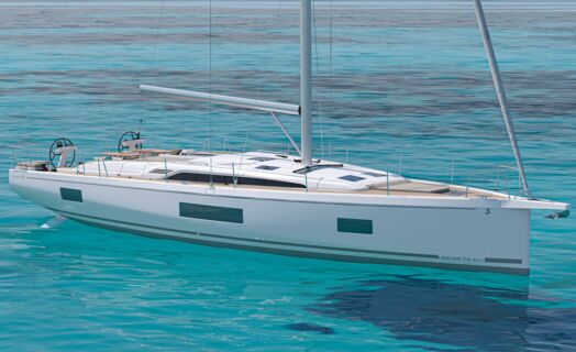 Steuerbord Aussenaufnahme einer Oceanis 52 in Pula in Kroatien