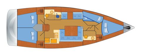 Schiffsriss der Sun Odyssey 439 "Bruce" in Heiligenhafen