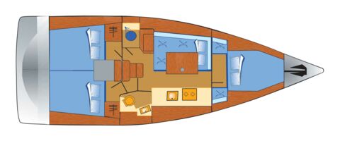Schiffsriss der Oceanis 38 "Ulysses" in Heiligenhafen
