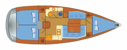 Schiffsriss der Sun Odyssey 389 "Lioba" in Heiligenhafen