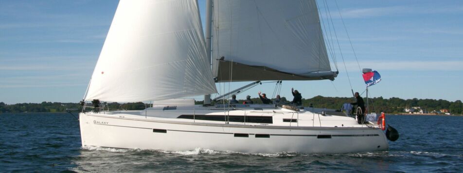 Steuerbord Aussenaufnahme der Bavaria cruiser 46 „Galaxy“ in Flensburg