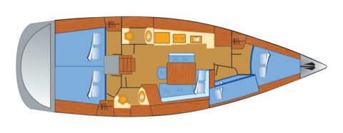 Schiffsriss der Oceanis 43 "Andrea" in Heiligenhafen